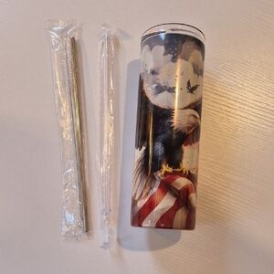American Eagle Tumbler with Straw